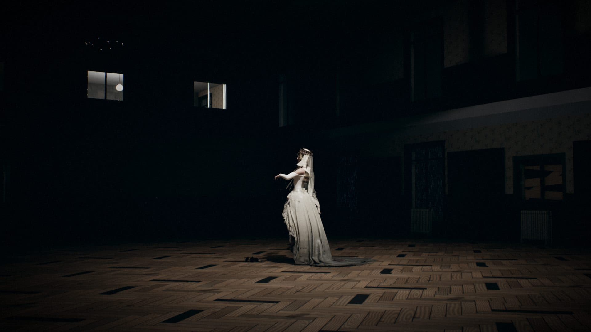 Elise dancing alone in the ballet hall
