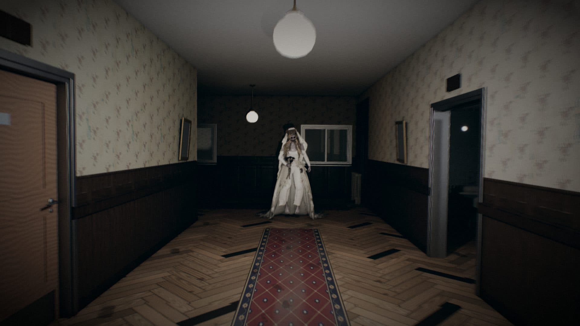 Elise in the upstairs corridor