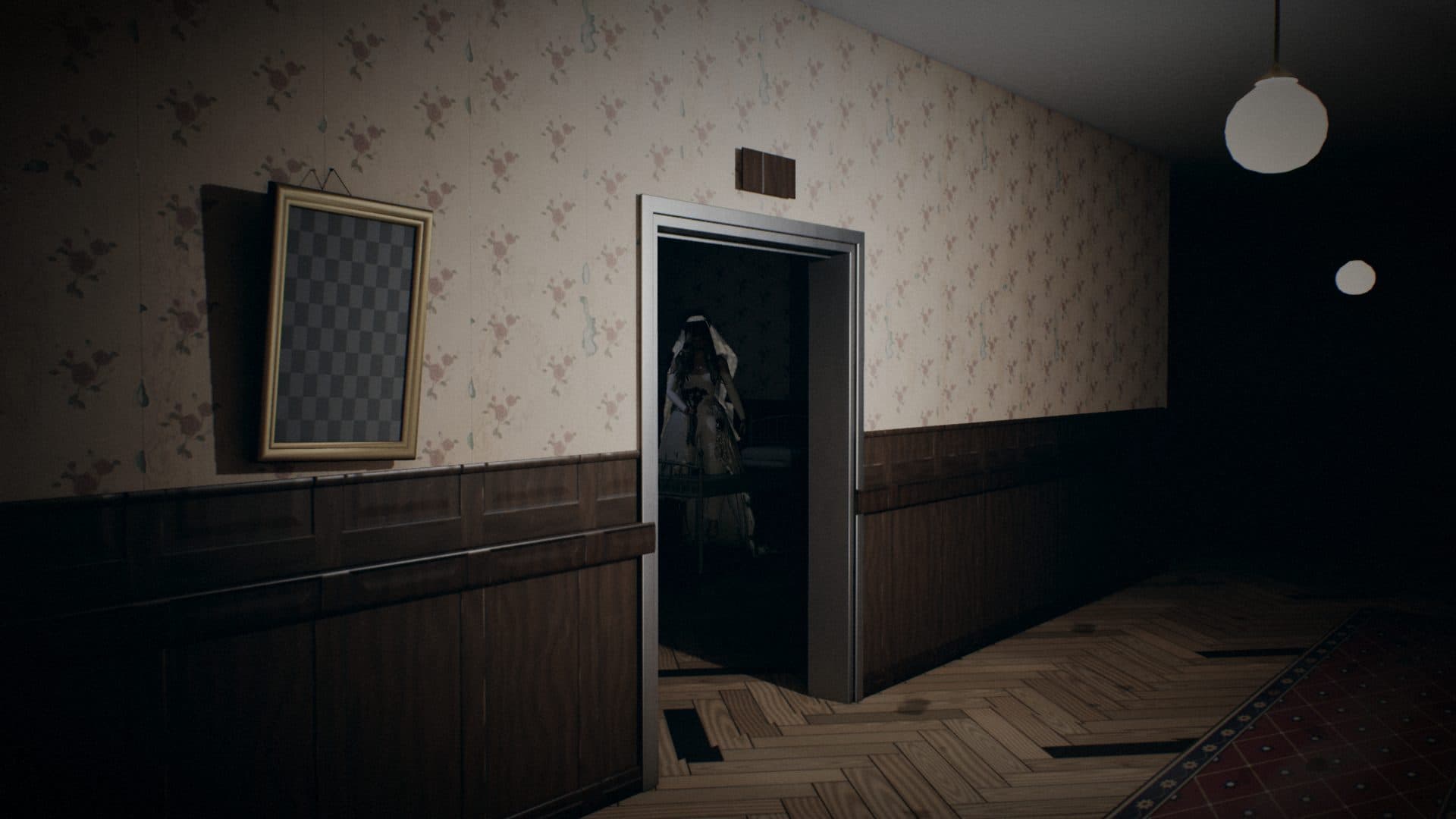 A dorm door opening by itself